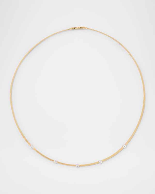 18K Yellow Gold Pave Diamond Choker Necklace